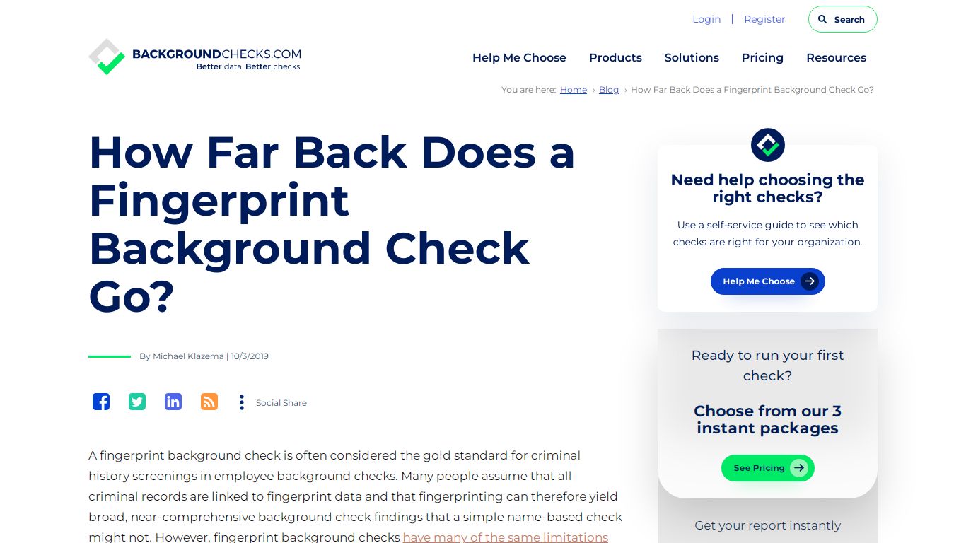 How Far Back Does a Fingerprint Background Check Go?